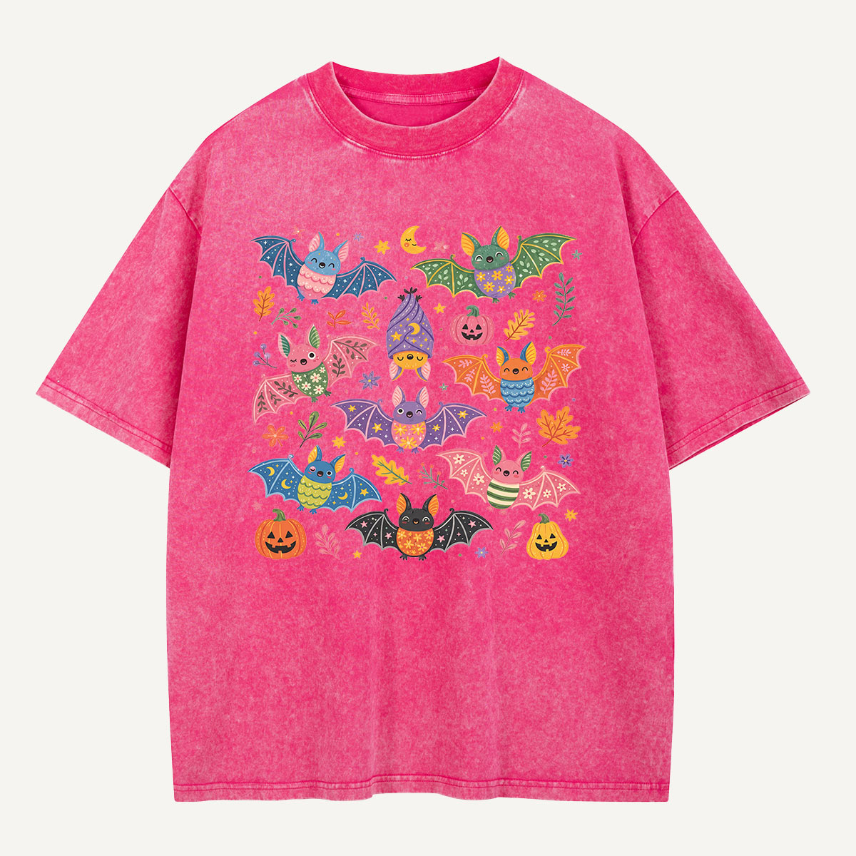 Bats at the Pumpkin Party Washed T-Shirt