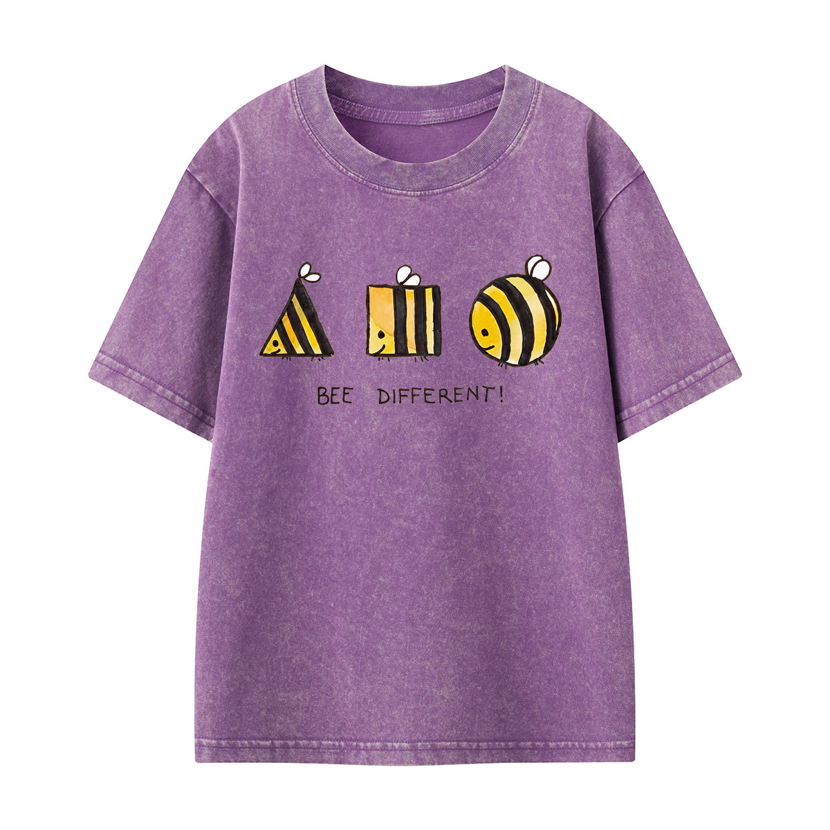 Bee Different Cute Bumblebee Kids Washed T-Shirt