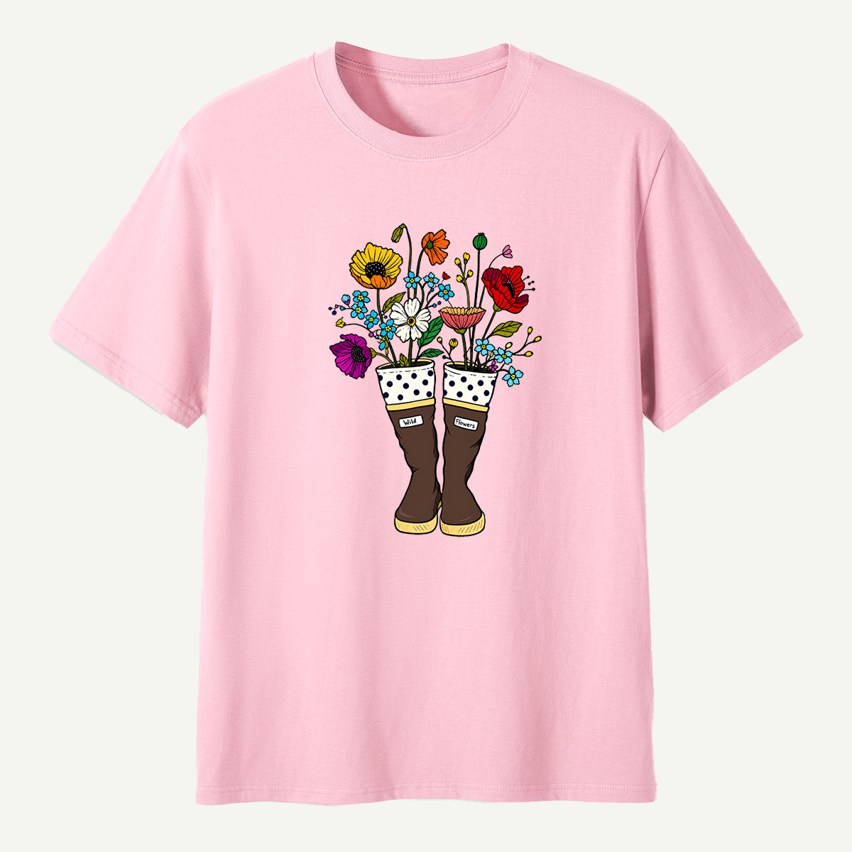 Wild Flowers Garden Boots Colorful Wildflower Bouquet T-Shirt