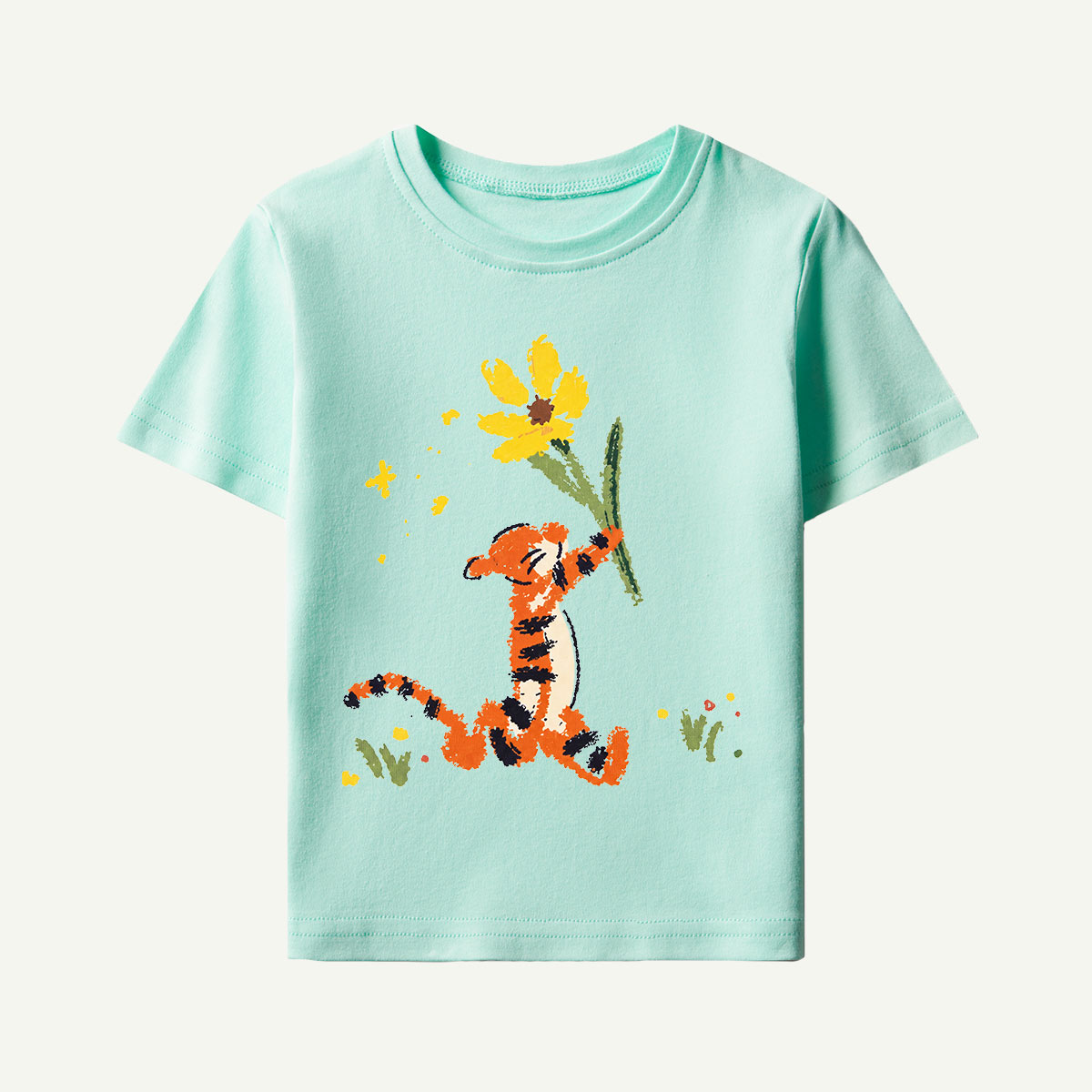 Tiger with Big Flower Kids T-Shirt