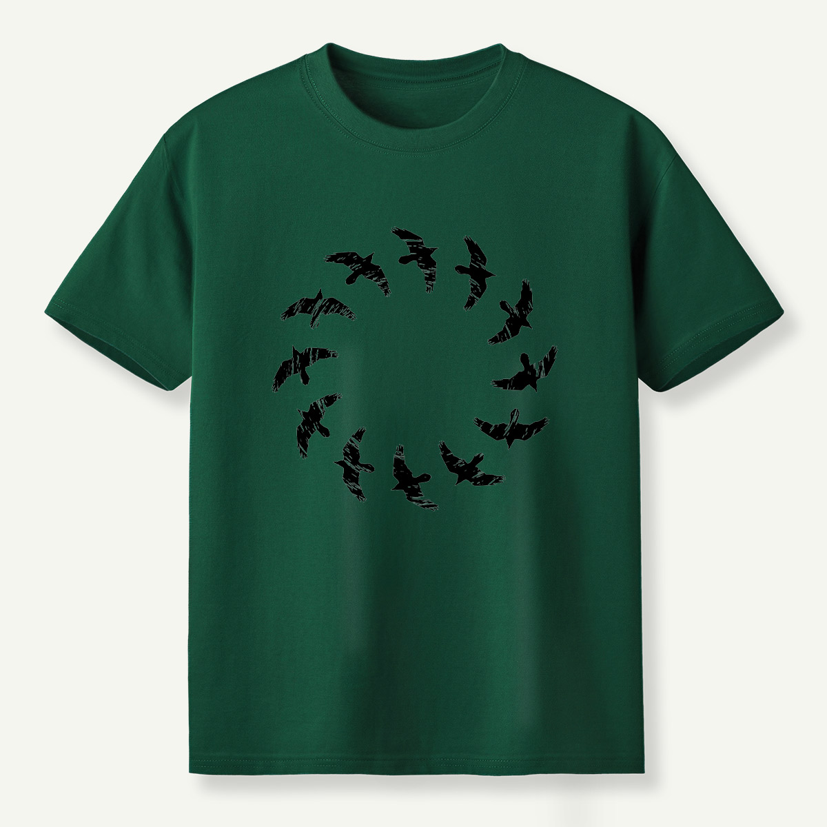 Raven Flight Circle Silhouette T-Shirt