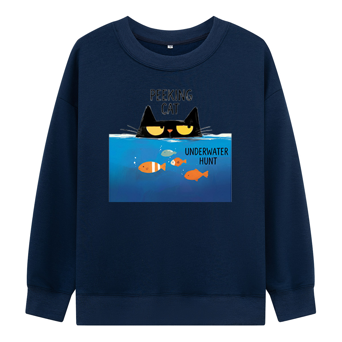 Peeking Cat Underwater Hunt Sweatshirts