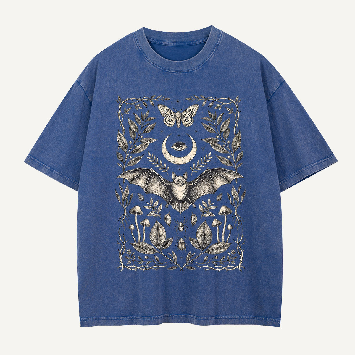  Moonlit Bat Botanica Washed T-Shirt