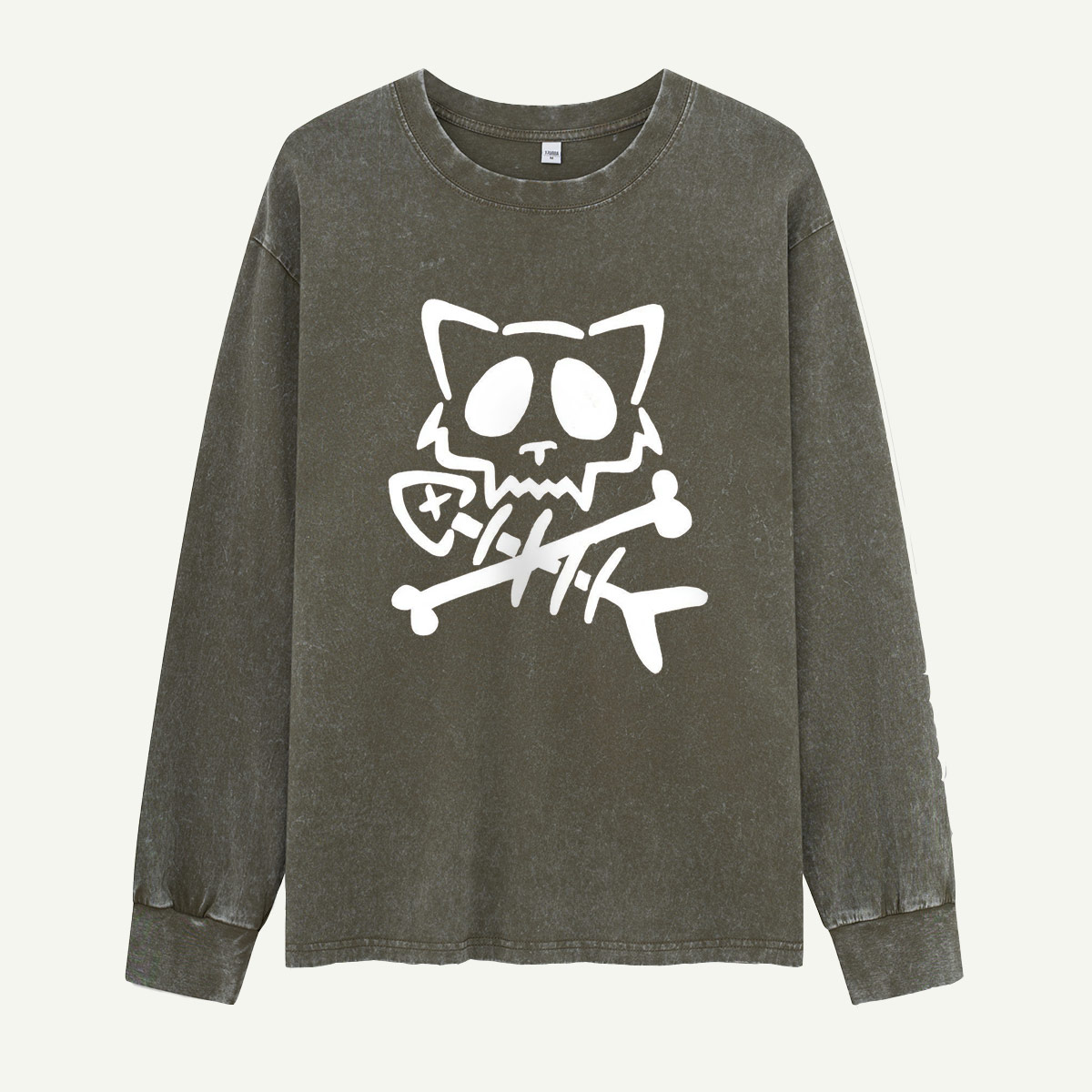 Cat Bones & Fish Tales Washed Long‑sleeve
