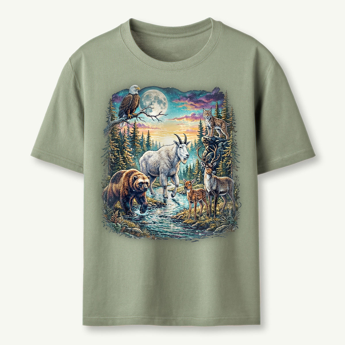 Vintage Moon Wildlife T‑Shirt