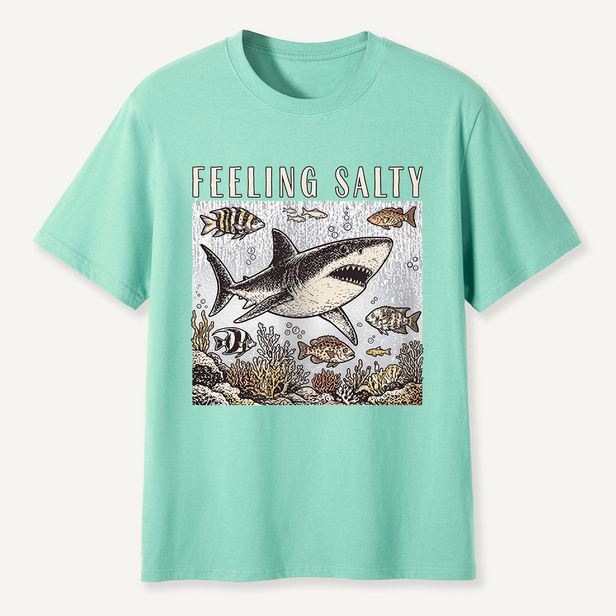 Feeling Salty Shark Ocean Humor T-Shirt