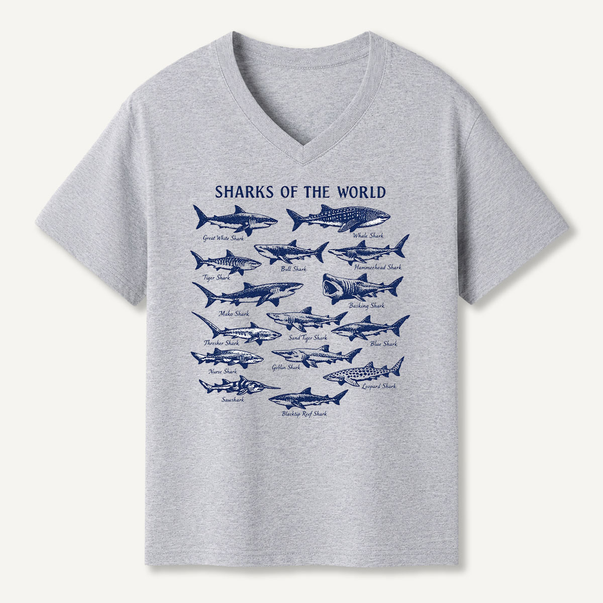 Sharks Of The World Field Guide V-neck T-Shirt
