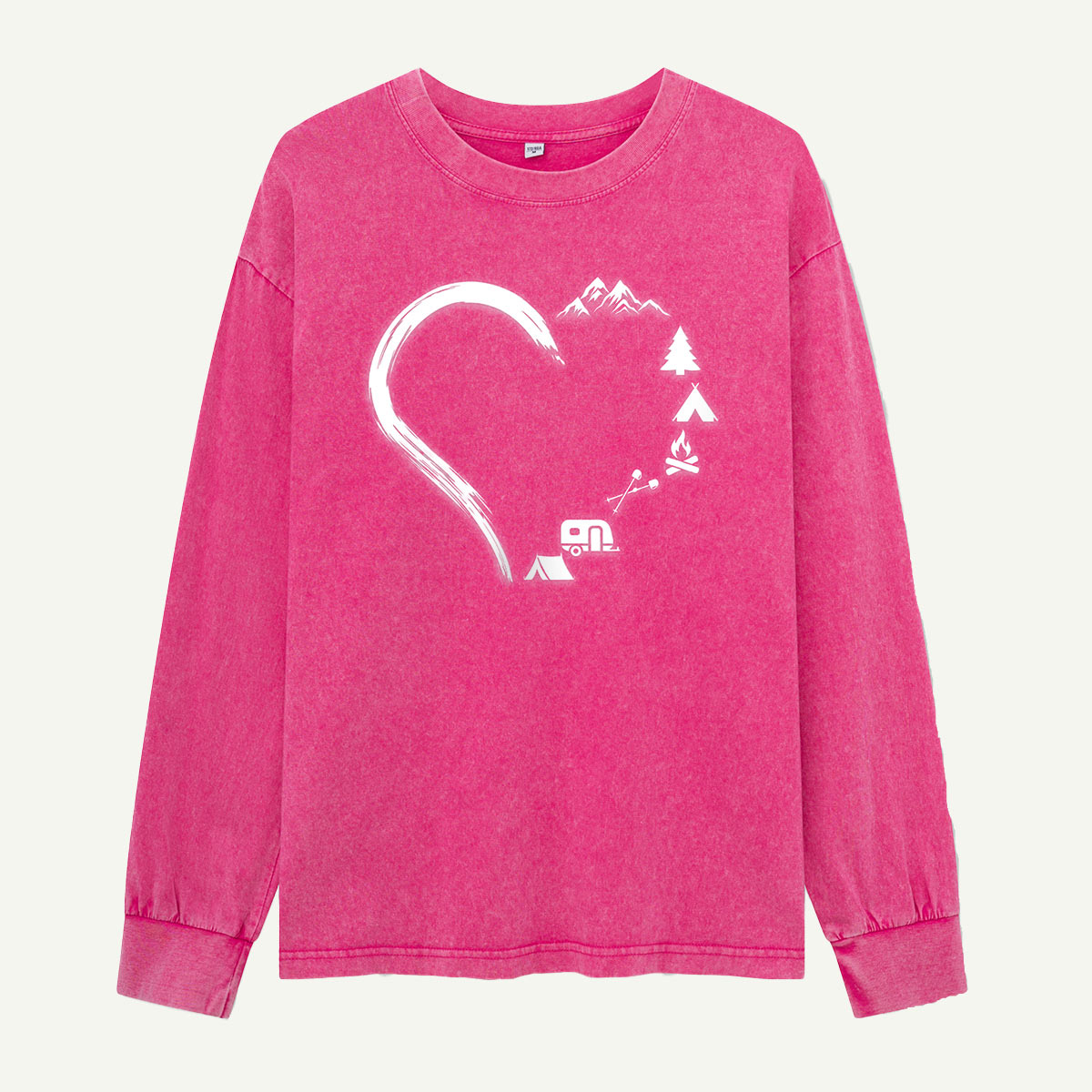My Heart Belongs to Camping Washed Long Sleeves