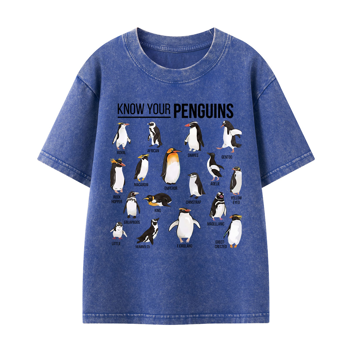 Know Your Penguins Kids Washed T-Shirt