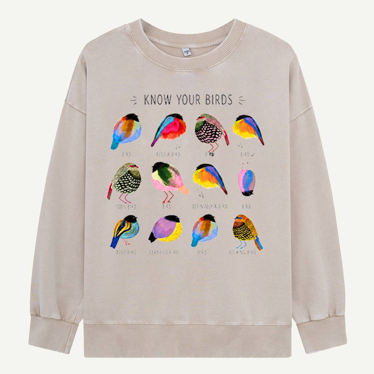 Colorful Bird Guide Washed Sweatshirts