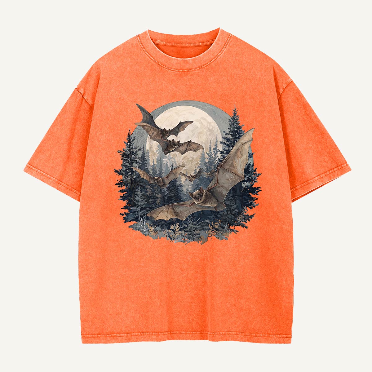 Moonrise Over the Bat Pines Washed T-Shirt