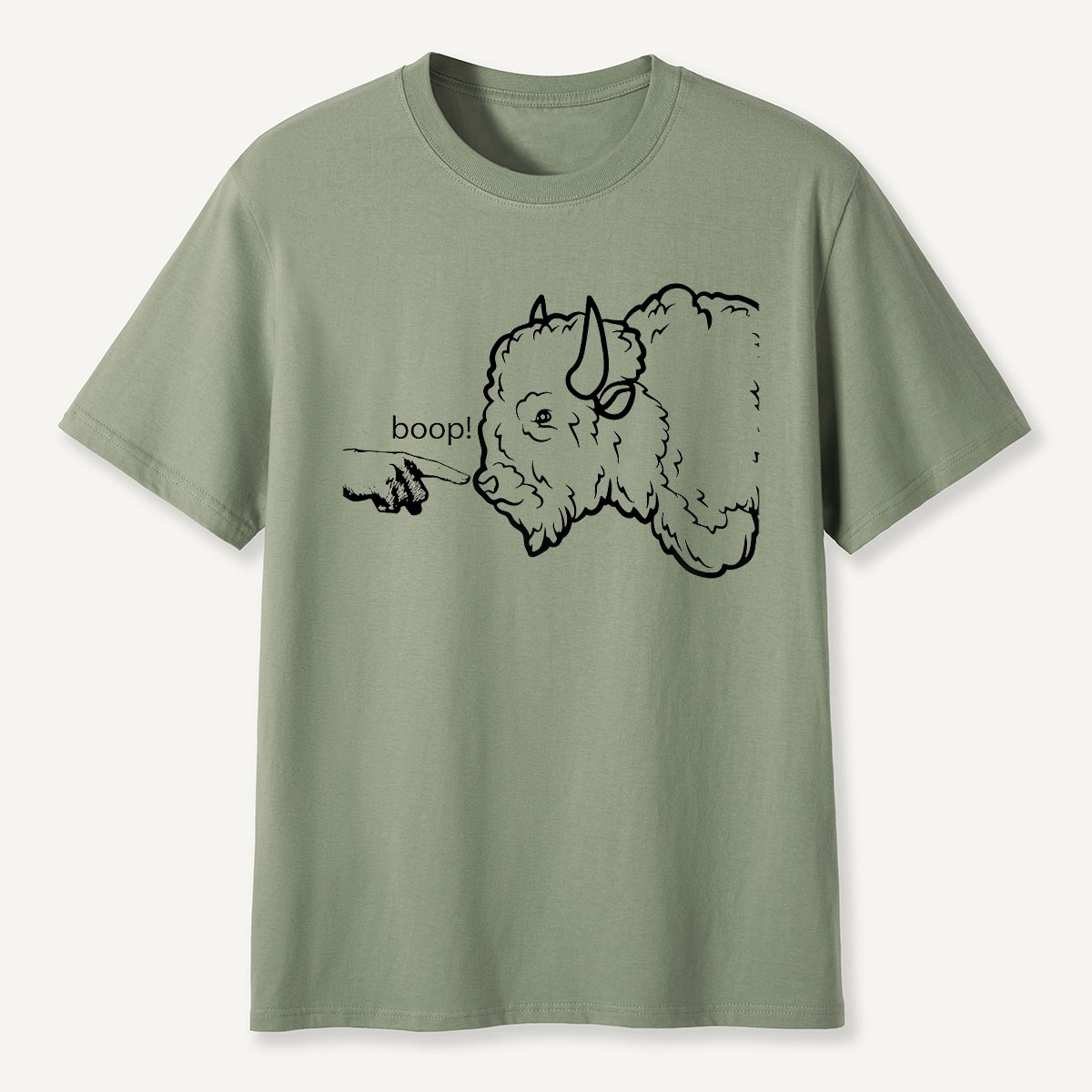 Boop the Bison Funny Line Art T-Shirt