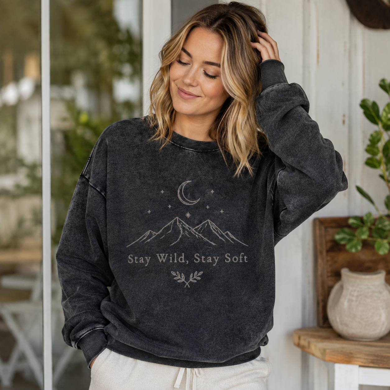 Stay Wild, Stay Soft Tonight Washed Sweatshirts