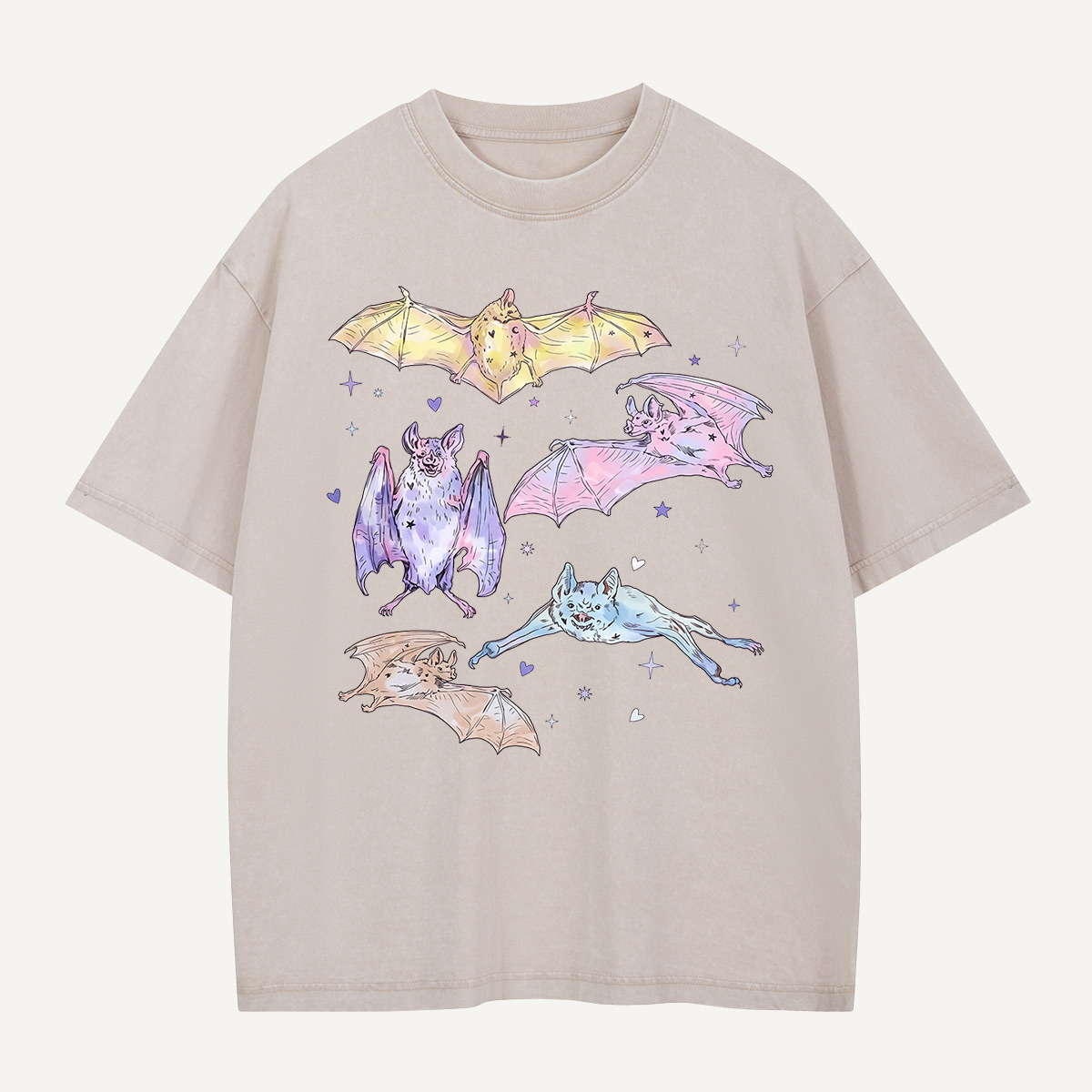 Pastel Bat Float Party Washed T-Shirt