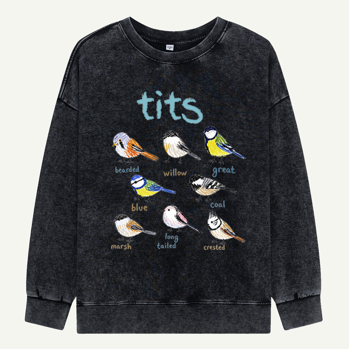 Meet the Tits Bird Guide Washed Sweatshirts