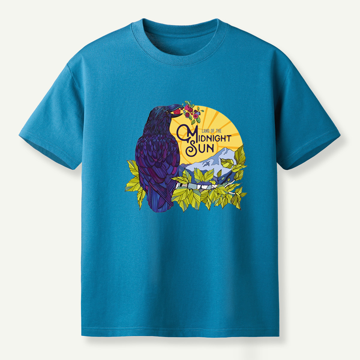Land Of The Midnight Sun Raven Mountain Alaska Landscape T-Shirt