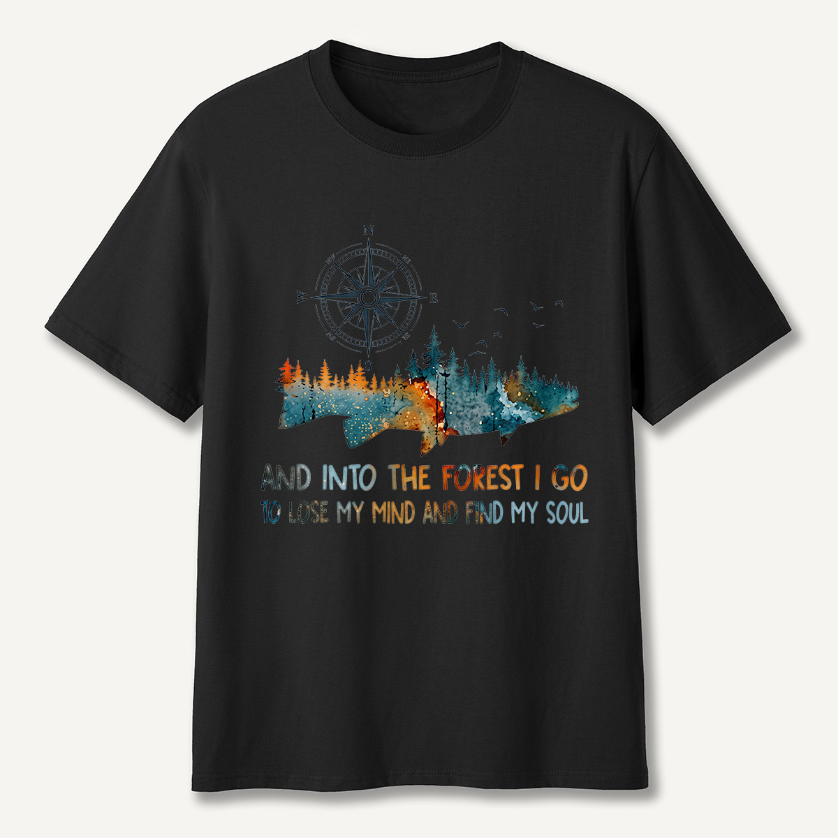 And Into the Forest I Go Bear Compass T-Shirt