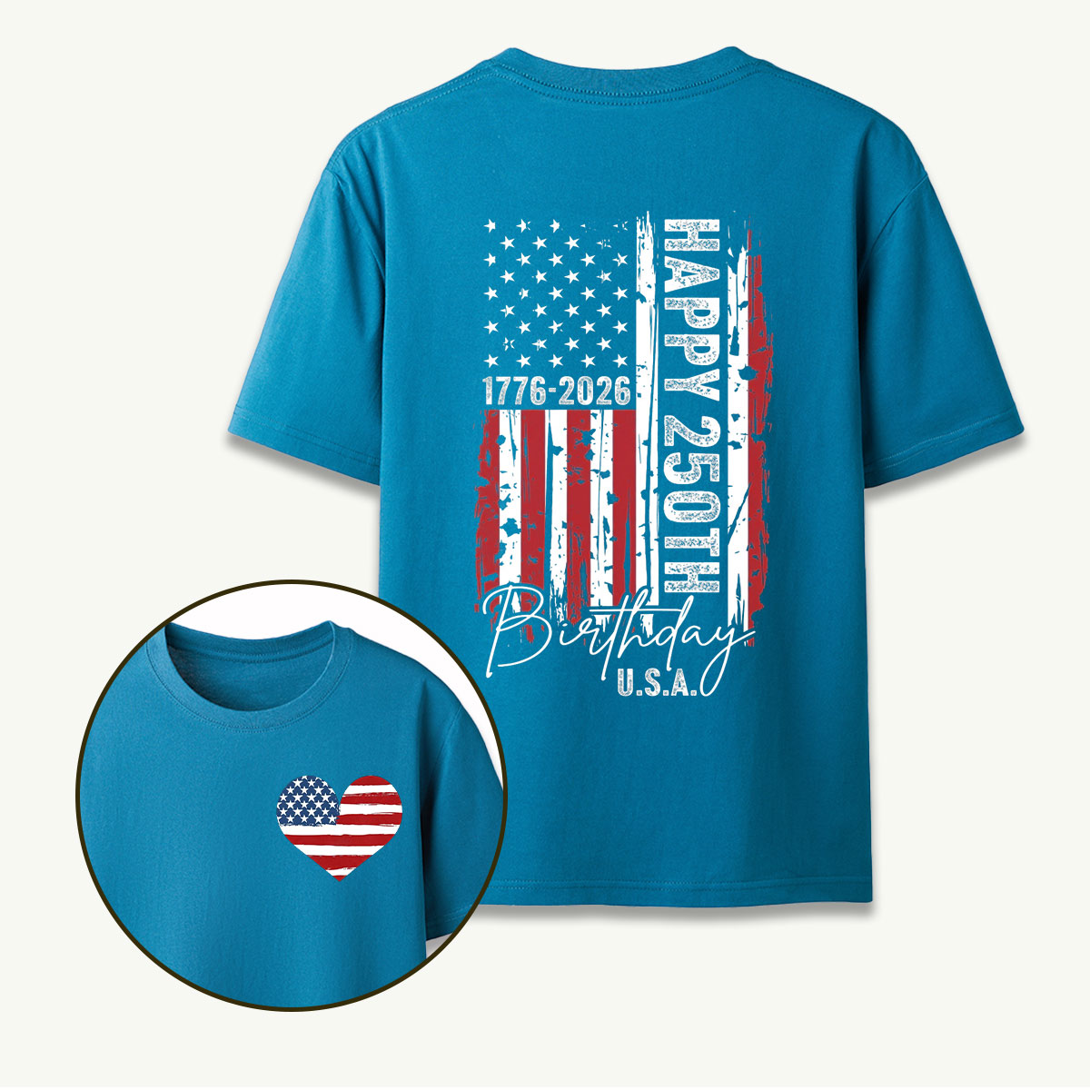 Happy 250th Birthday USA 1776‑2026 American Flag T-Shirt