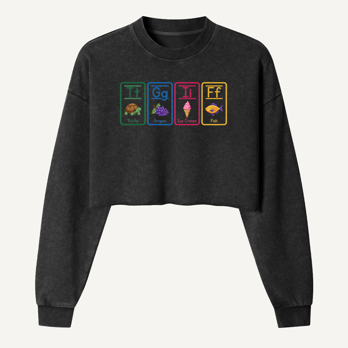 Nature Elements Periodic Chart Women's Washed Cropped Sweatshirt