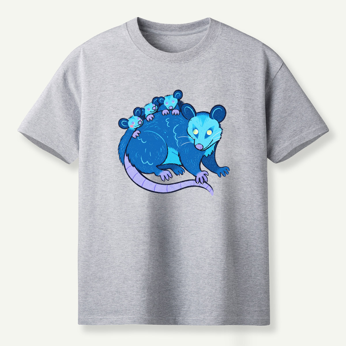 Blue Opossum Family T-Shirt