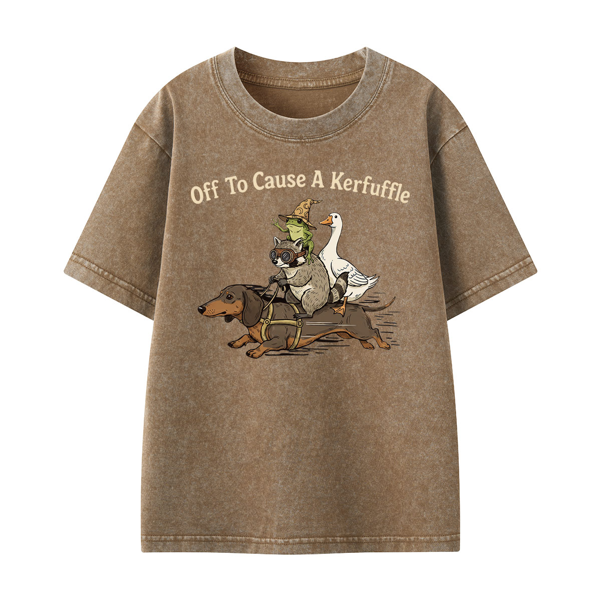 Off To Cause A Kerfuffle Kids Washed T-Shirt