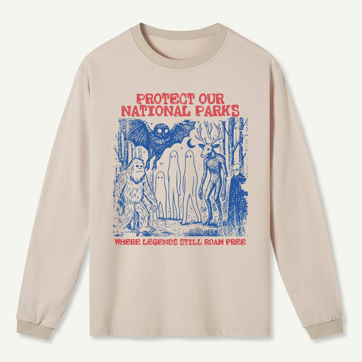 Cryptid National Parks Protect Our Parks Long Sleeve T-Shirt