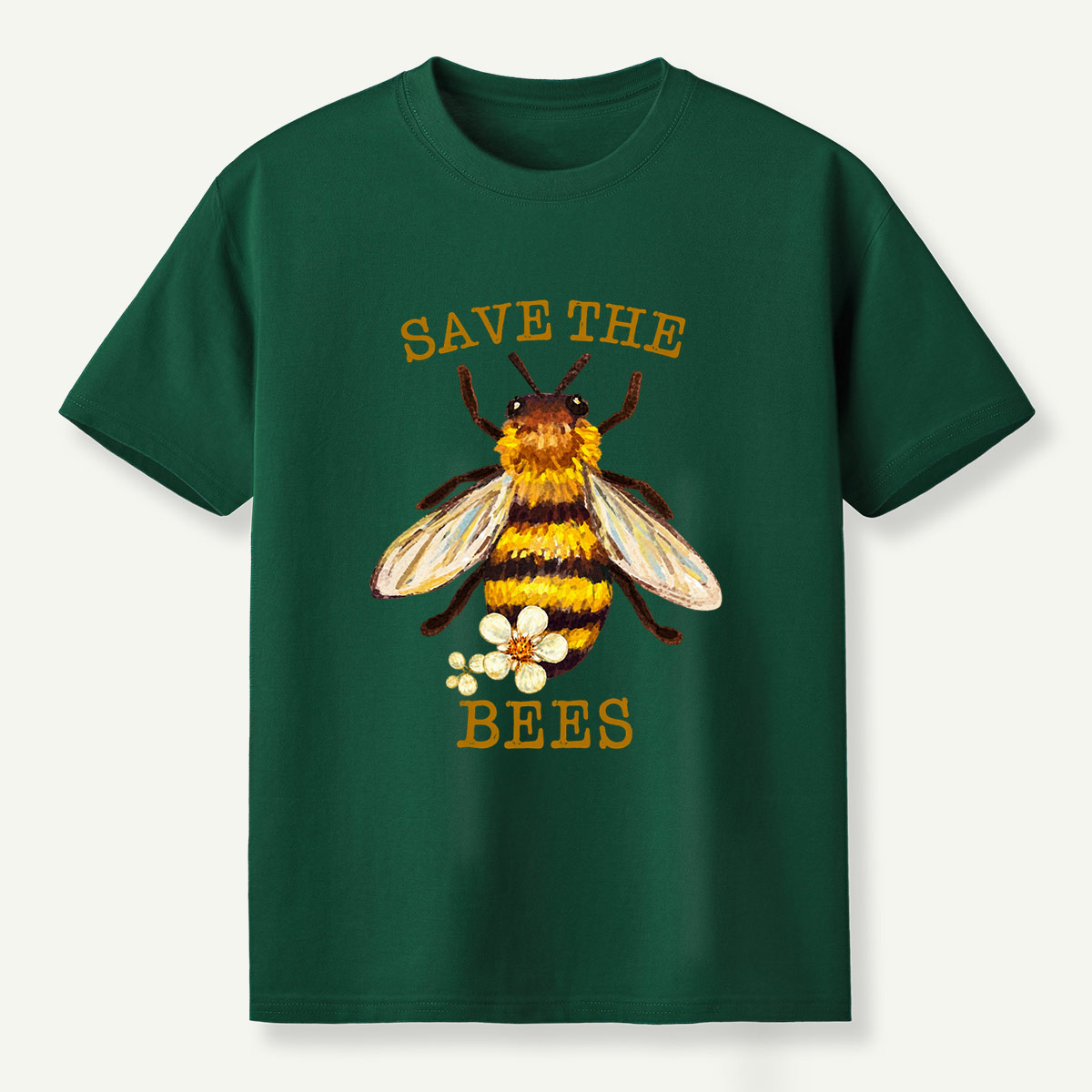 Save The Bees Watercolor Bee Floral Illustration T-Shirt