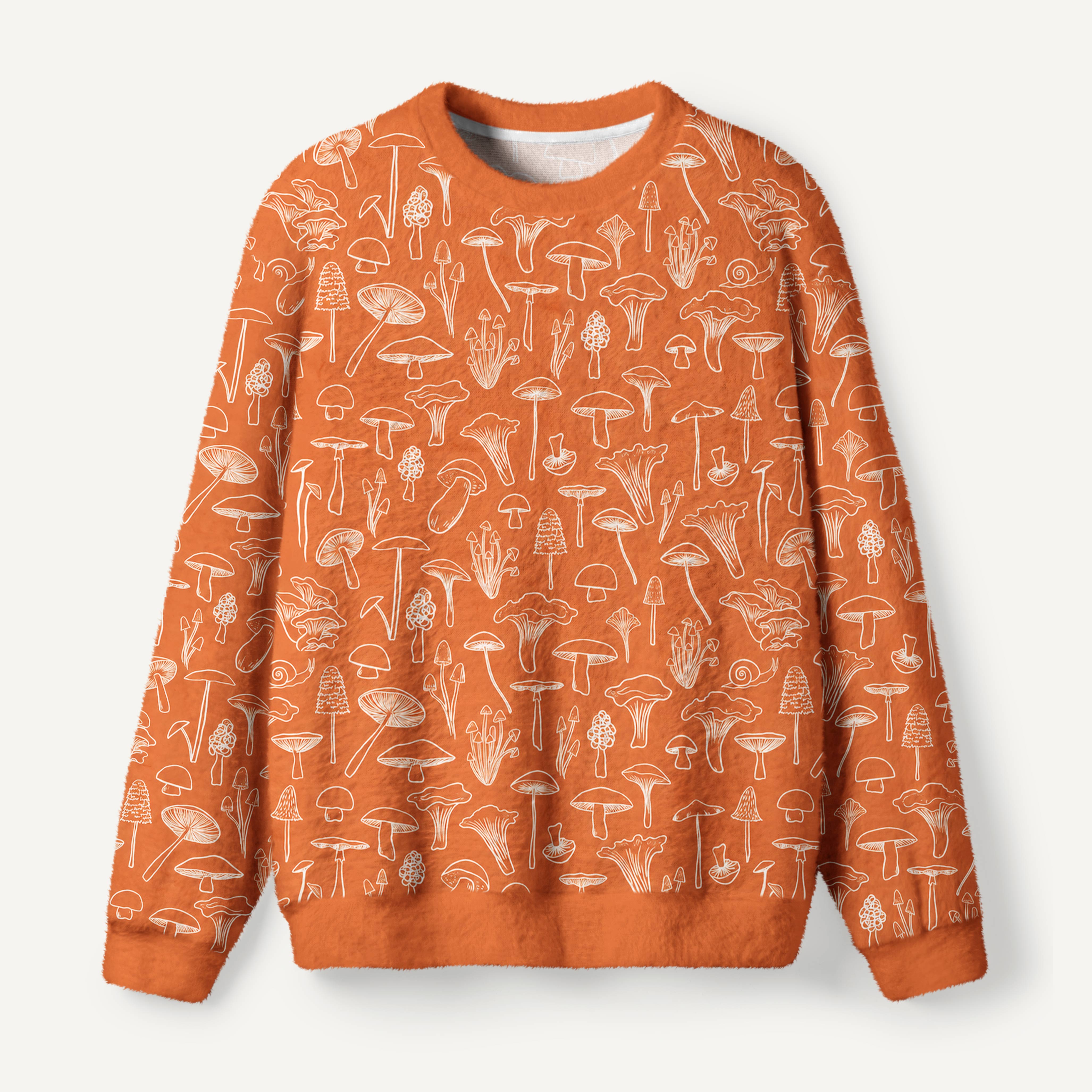 Vintage Cross Stitch Birds And Folk Floral Motifs Ugly Fuzzy Fleece Sweatshirt