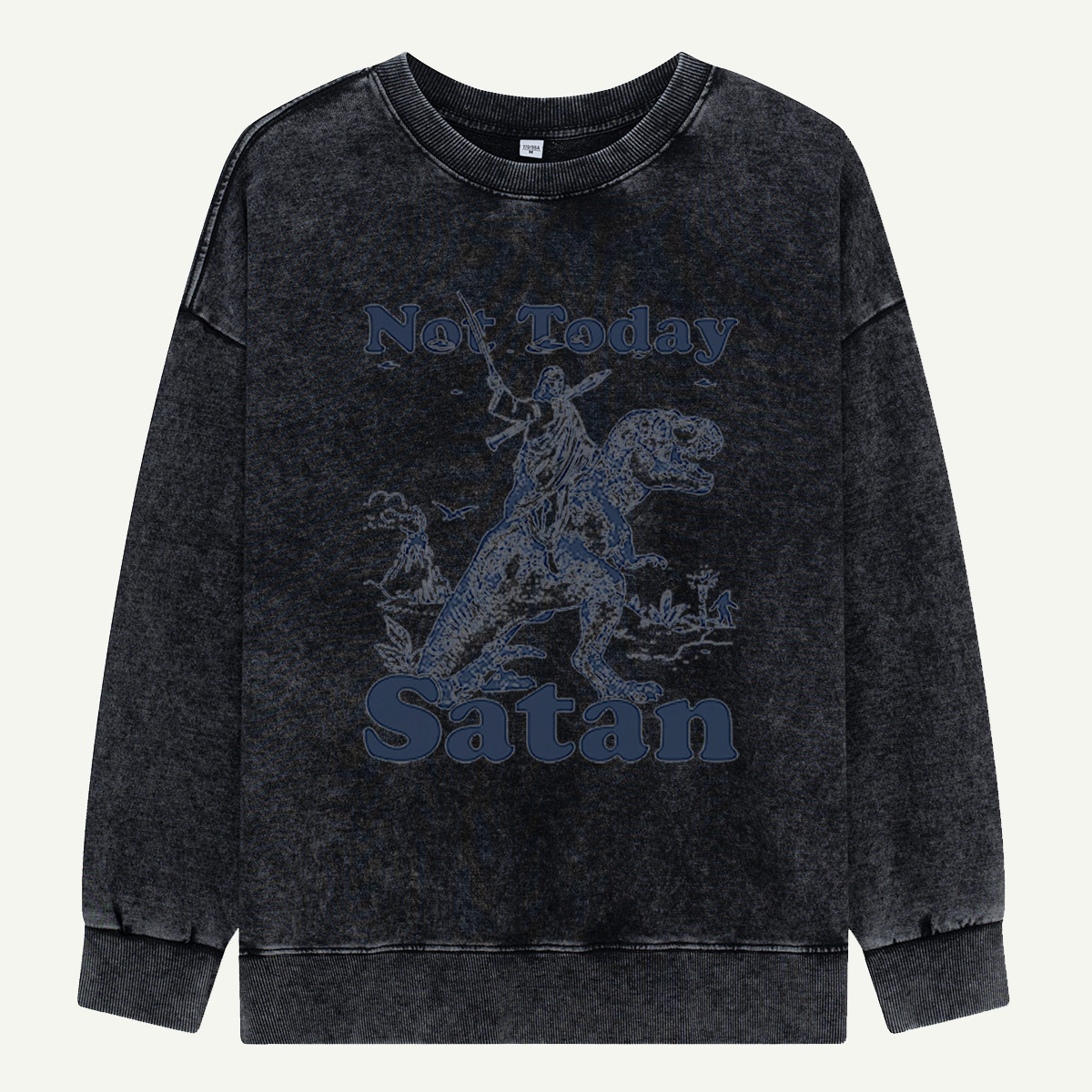 Not Today Satan Witchy Rabbit Washed Sweatshirts