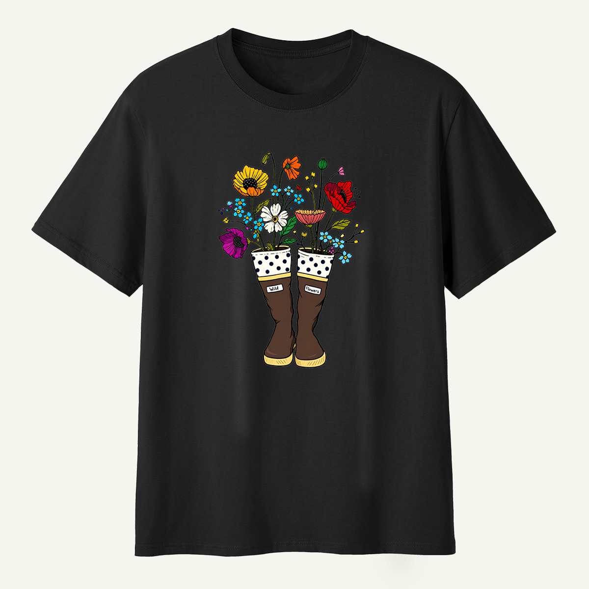 Wild Flowers Garden Boots Colorful Wildflower Bouquet T-Shirt