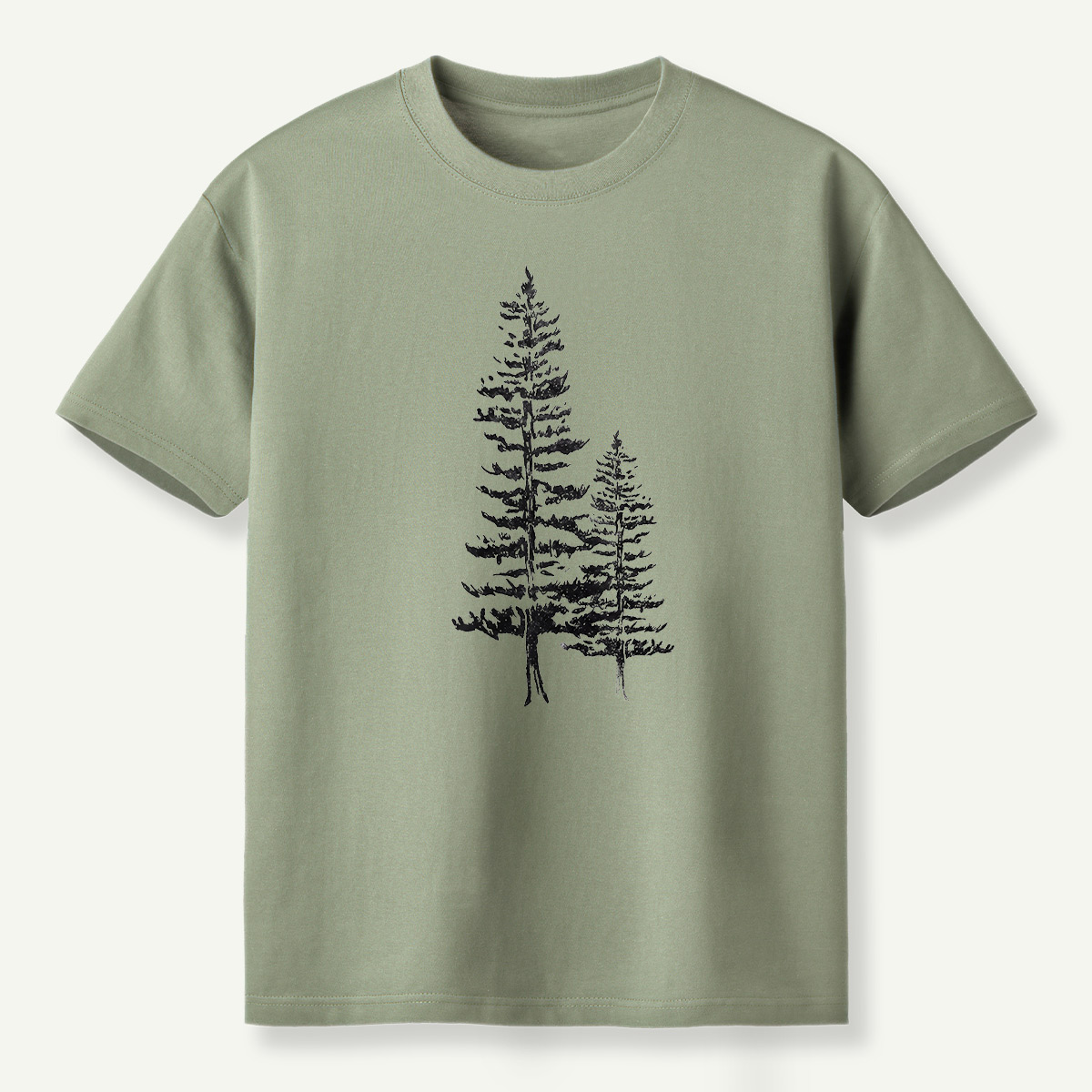 Lone Pine Tree Botanical Sketch T-Shirt