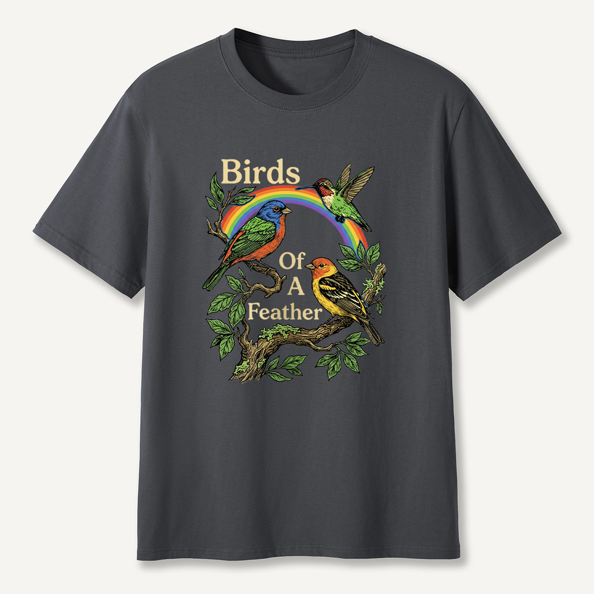 Birds Of A Feather Rainbow Birds T-Shirt