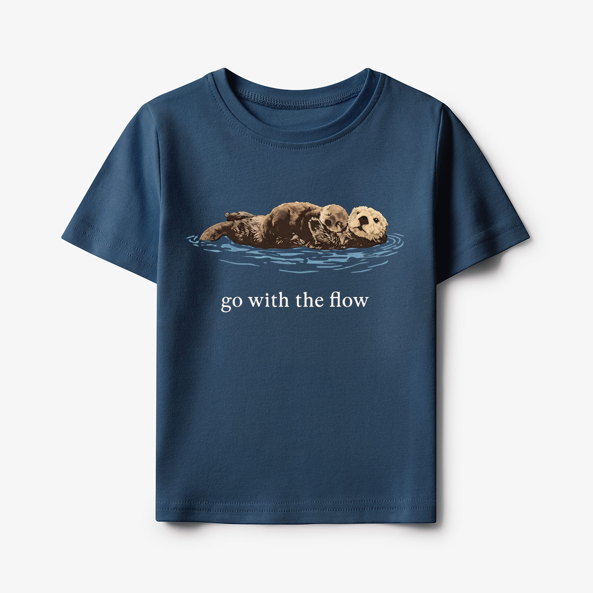 Go With The Flow Sea Otter Wildlife Nature Kids T-Shirt