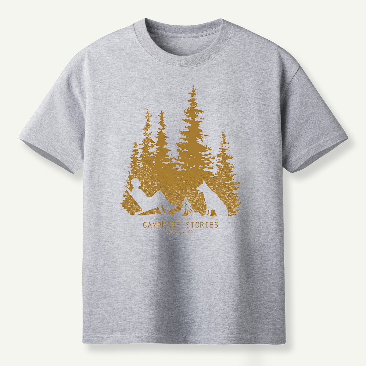 Golden Pine Forest Campfire Escape T-Shirt