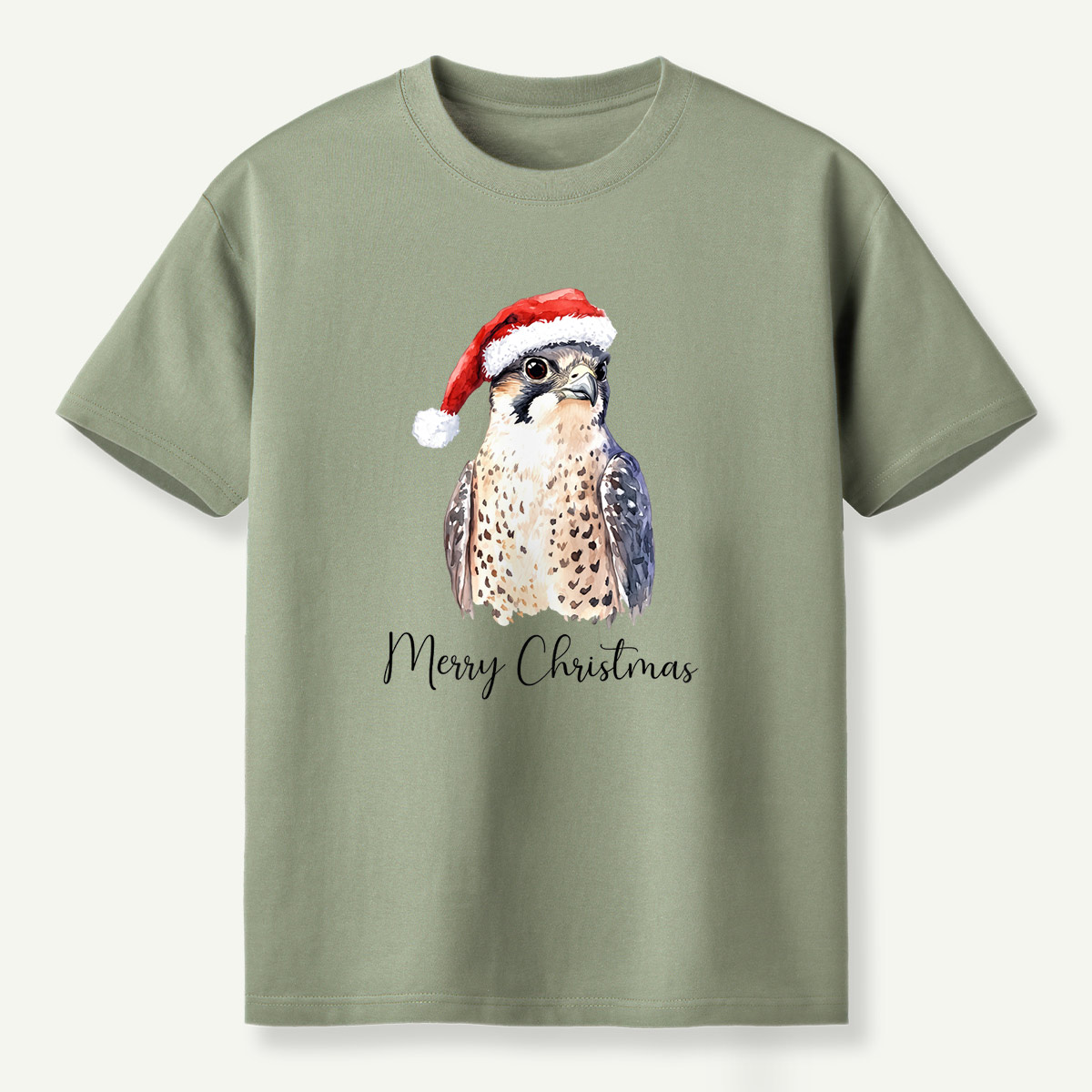 Merry Christmas Falcon Santa Hat T-Shirt