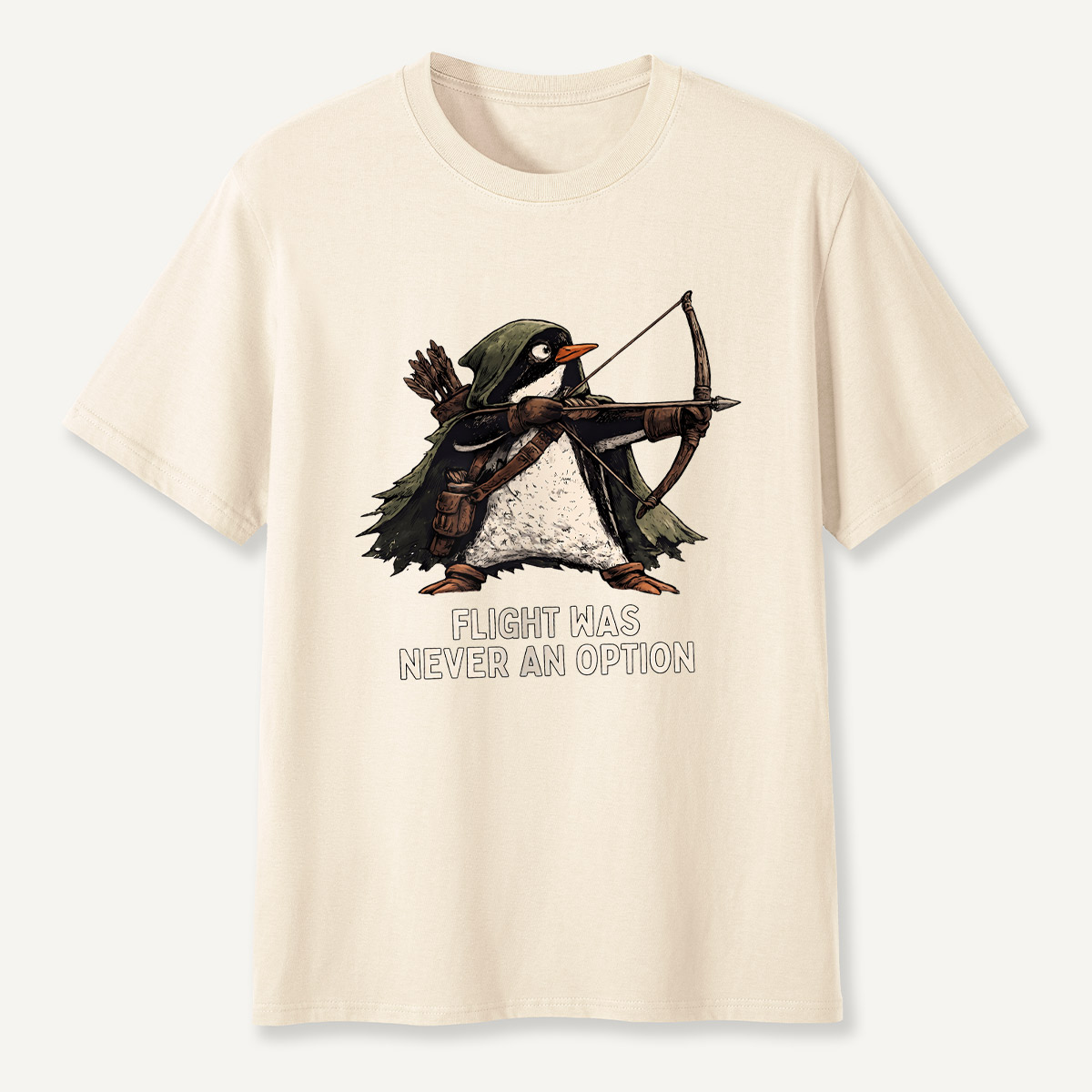 Flight Was Never An Option Archer Penguin T-Shirt