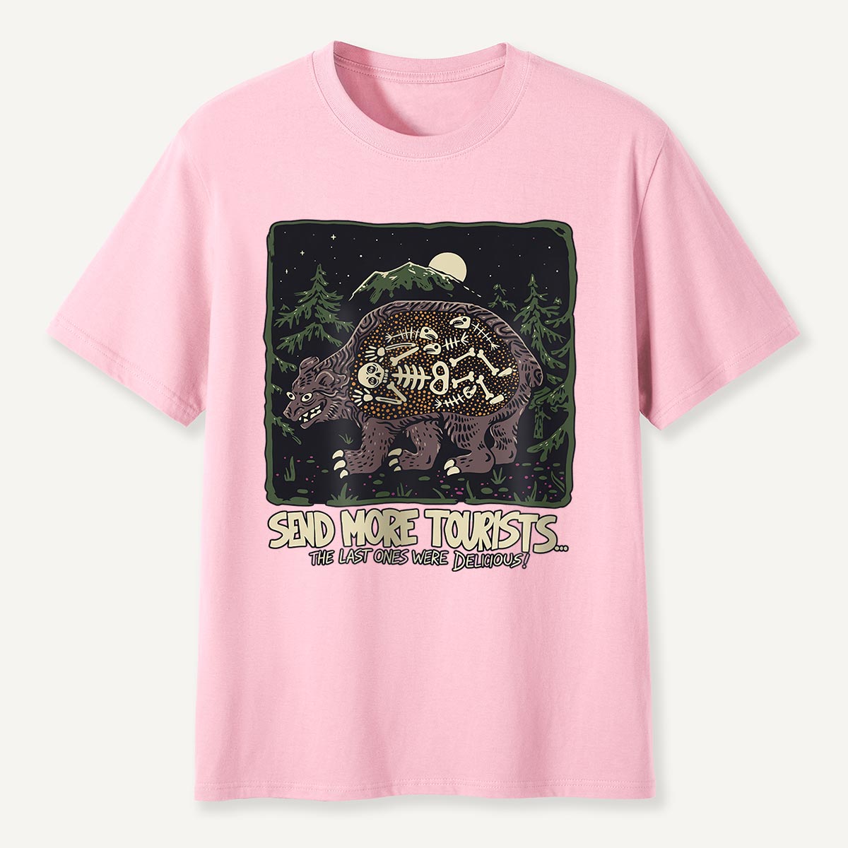 Send More Tourists Bear Skeleton T-Shirt