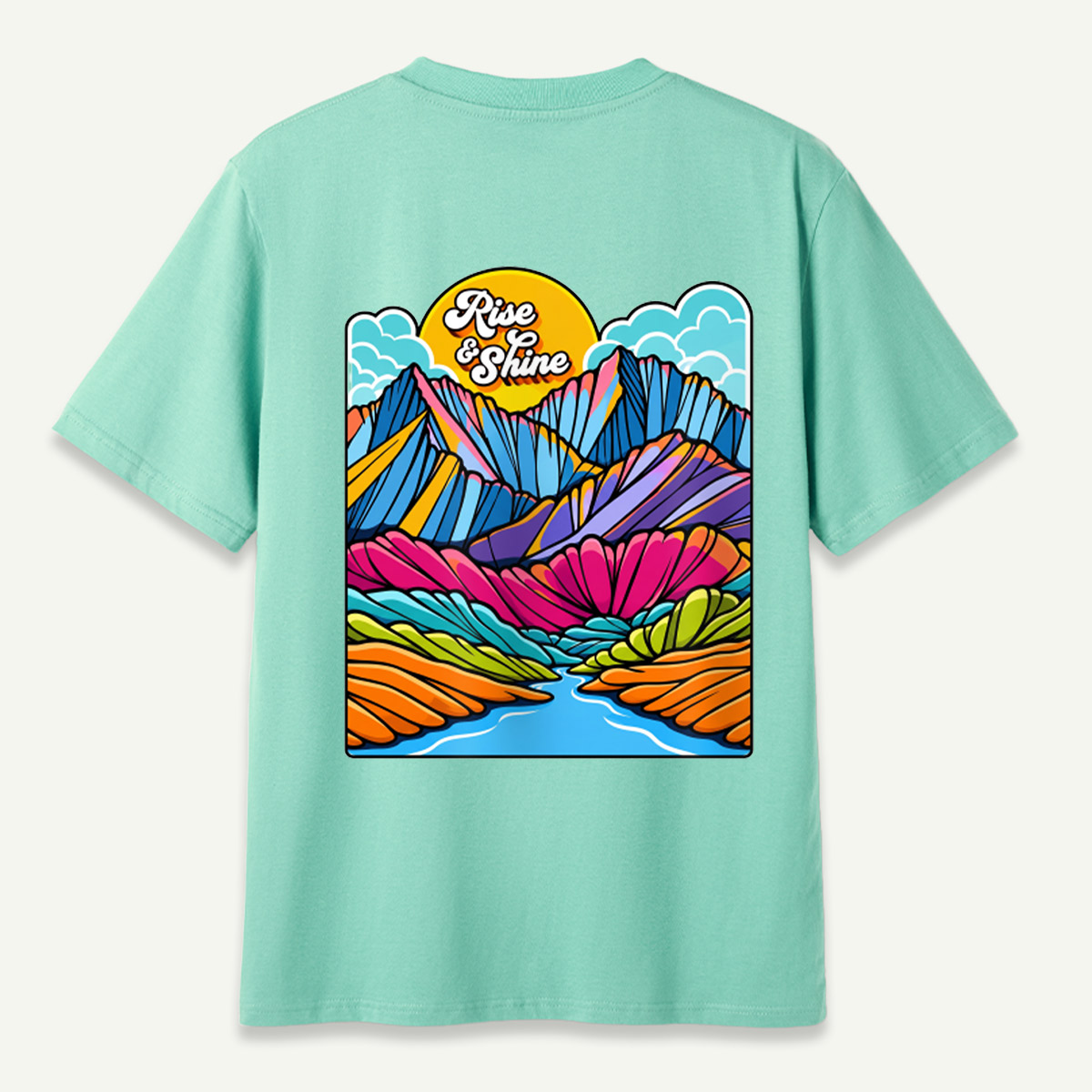 Rise And Shine Colorful Mountain Sunrise Landscape T-Shirt