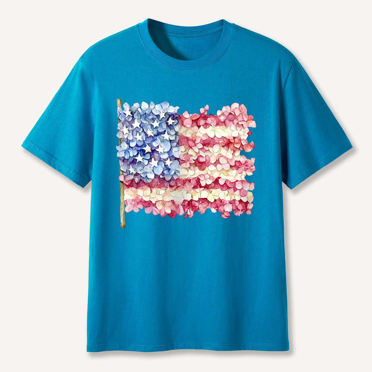 Floral American Flag T-Shirt