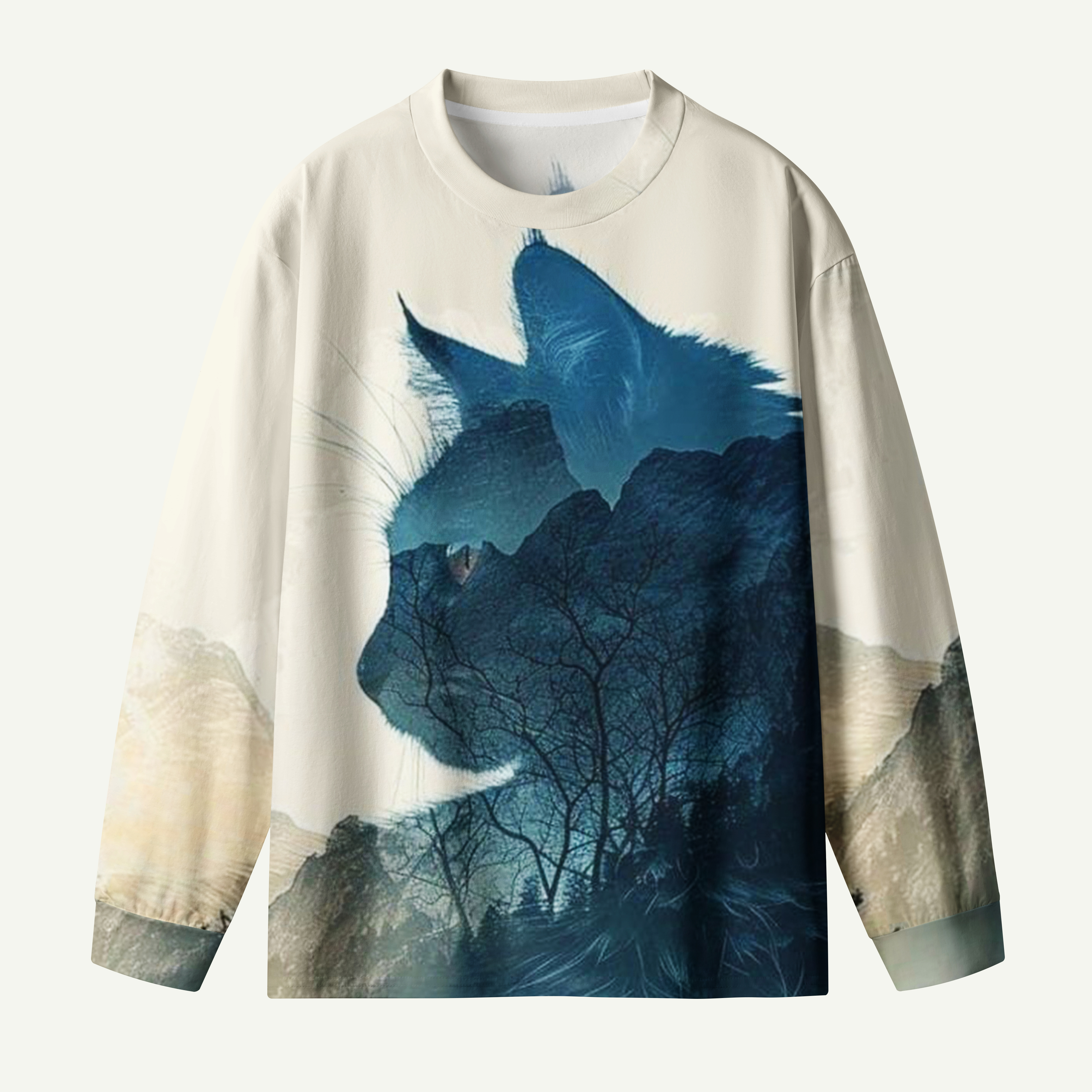Forest Spirit Cat Premium Cotton Long Sleeves