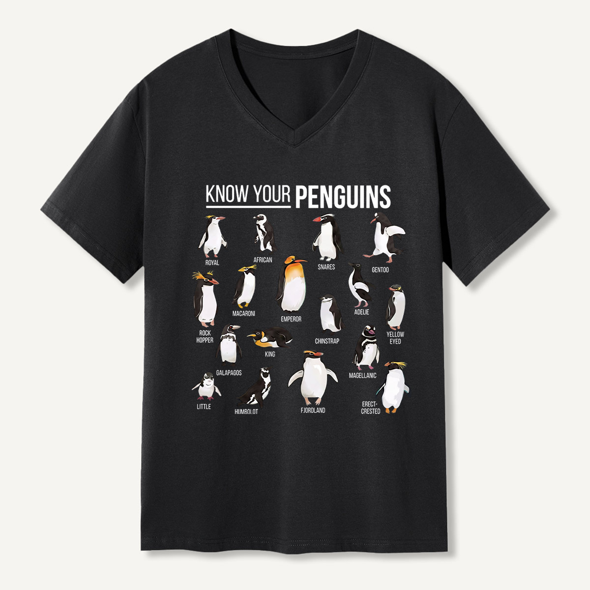 Know Your Penguins V-neck T-Shirt