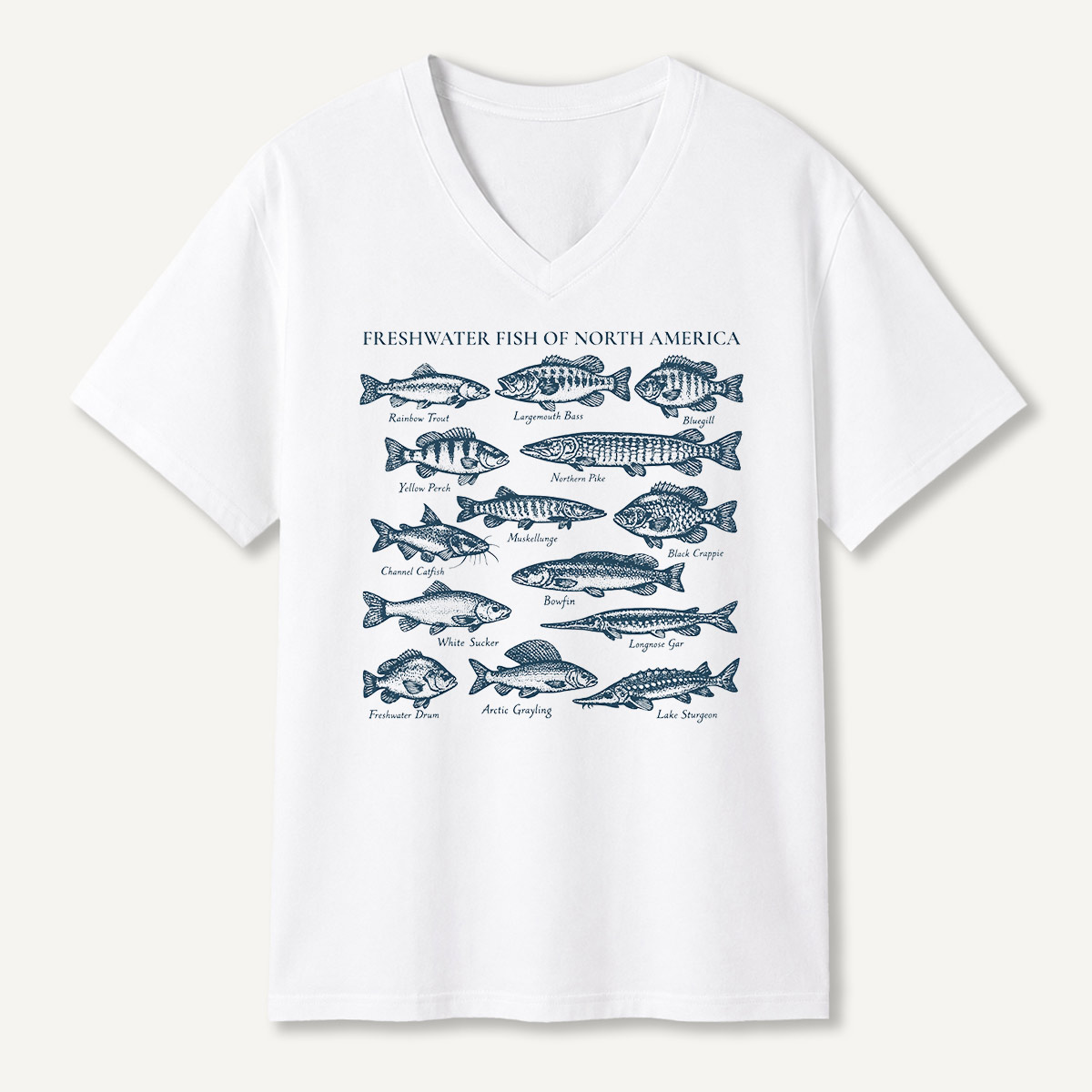 Freshwater Fish Of North America Field Guide V-neck T-Shirt