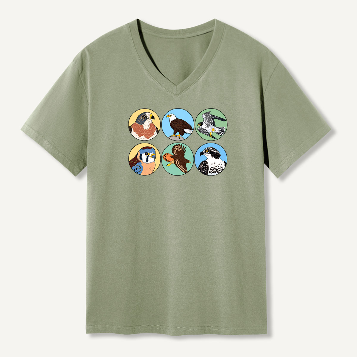 Birds Of Prey Circle Portrait Collection V-neck T-Shirt