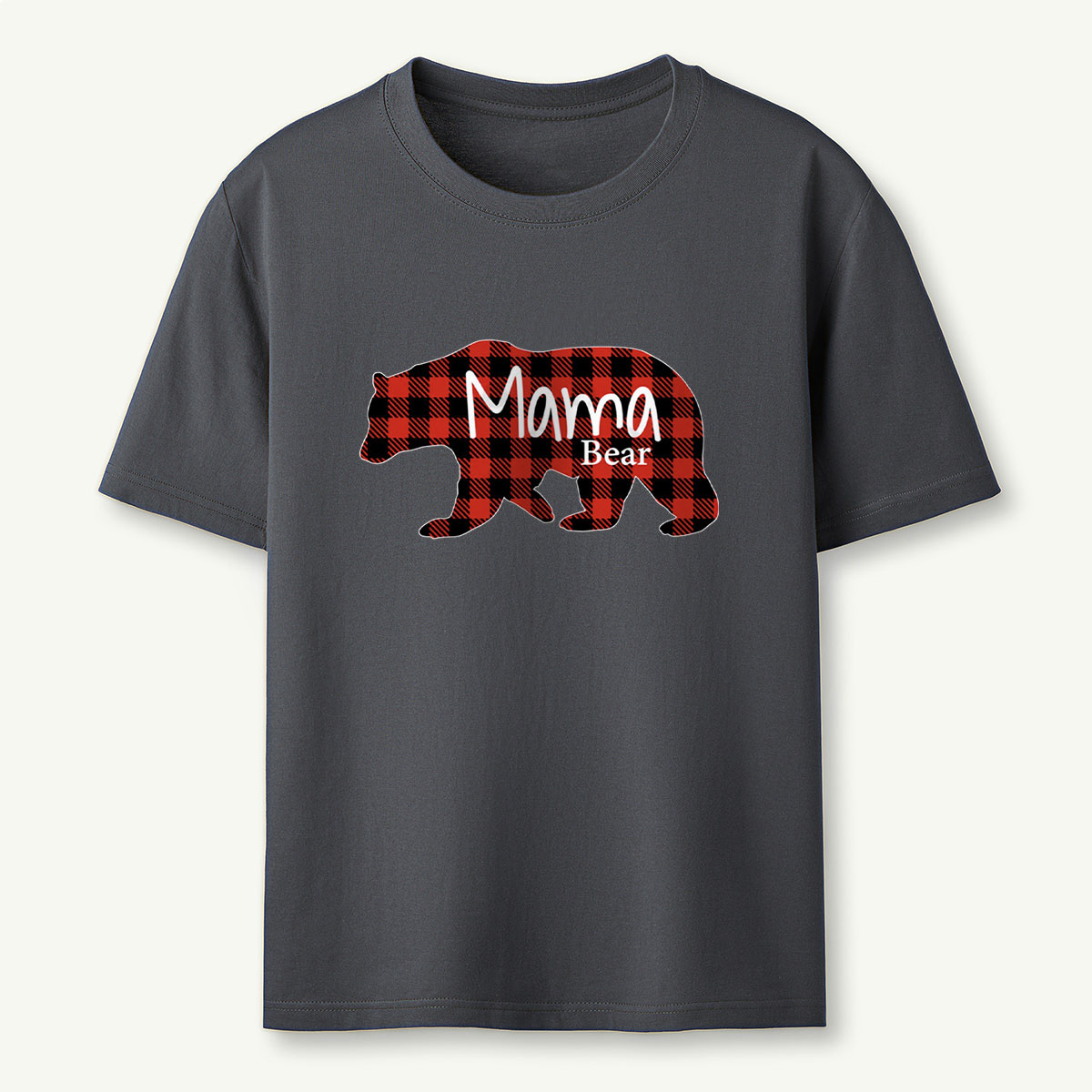 Mommy Bear Buffalo Red Plaid T-Shirt