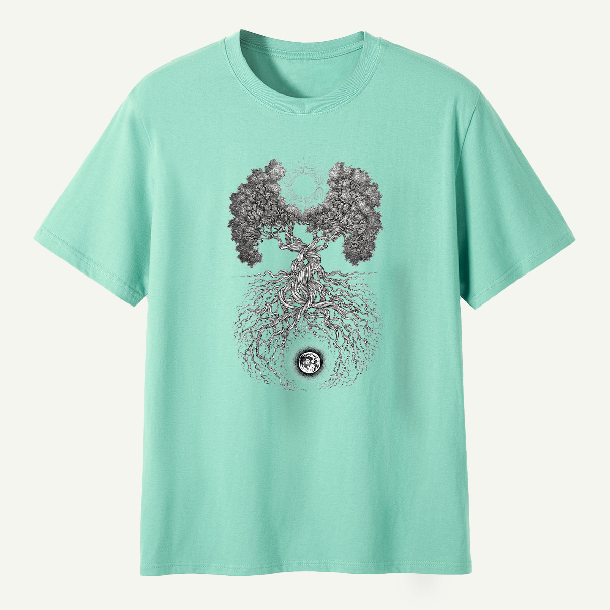 Tree Of Life Sun And Moon Duality T-Shirt