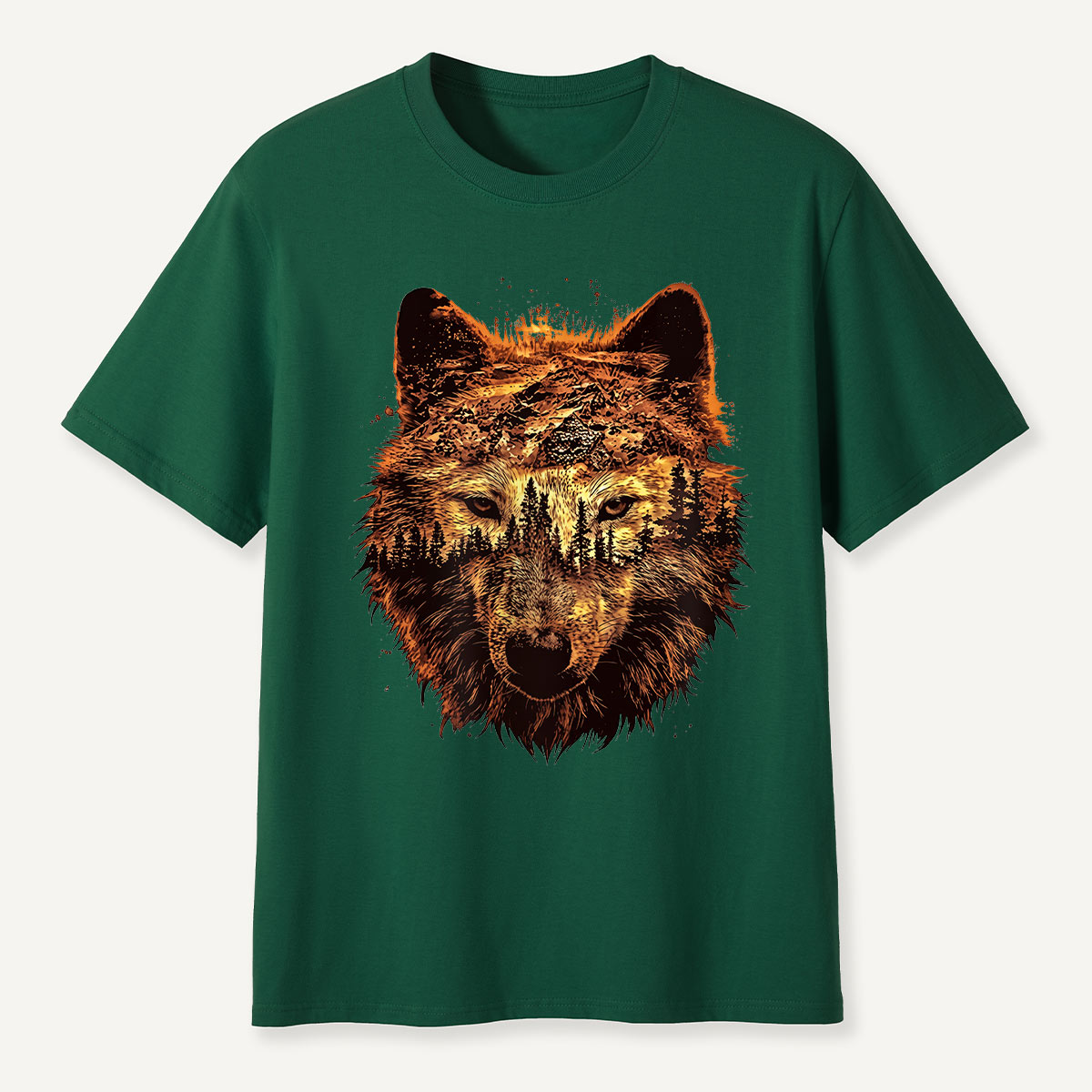 Double Exposure Wolf Forest T-Shirt