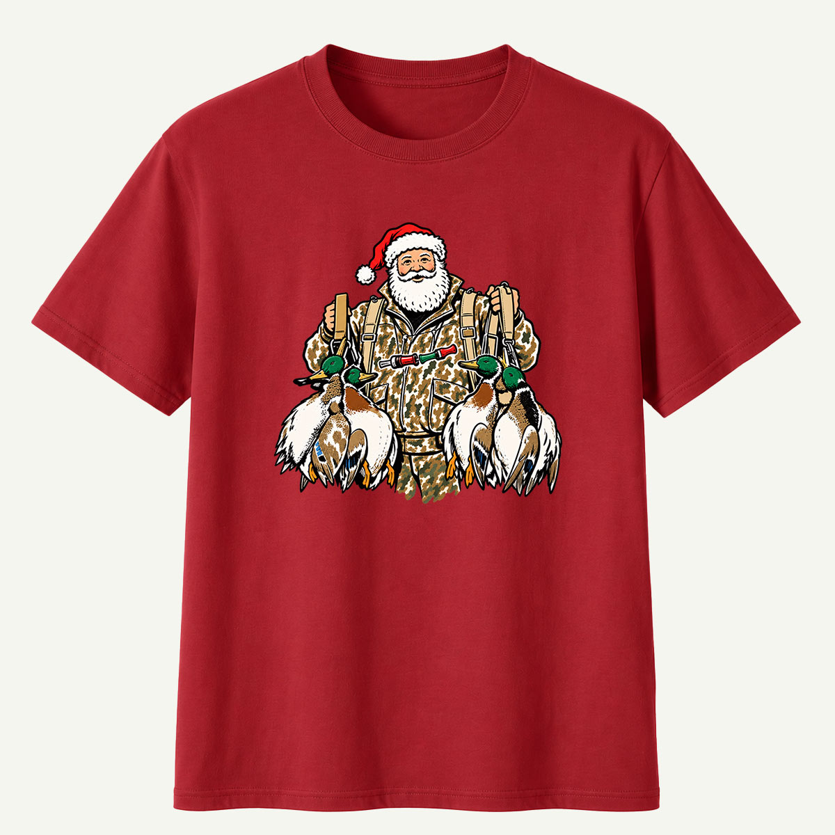 Santa Duck Hunting Christmas T-Shirt