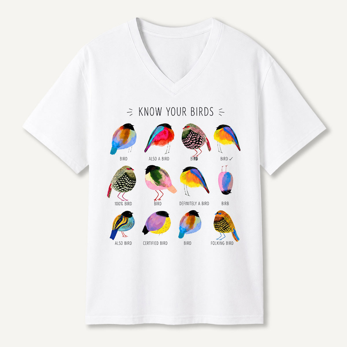 Colorful Bird Guide V-neck T-Shirt