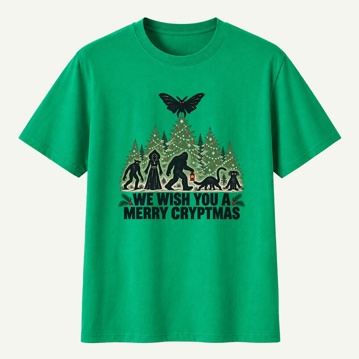 We Wish You A Merry Cryptmas Cryptid Forest Gathering T-Shirt