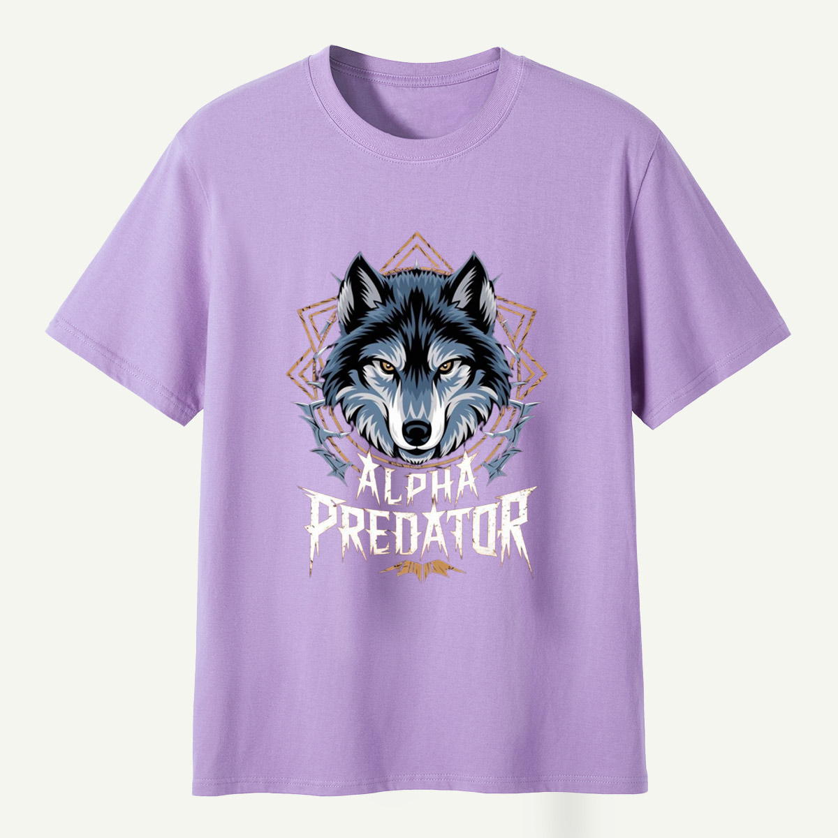 Alpha Predator Wolf Head Geometric Wildlife Emblem T-Shirt